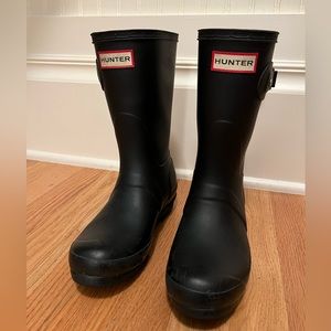 Womens Hunter Short Rain Boot Matte Black size 6